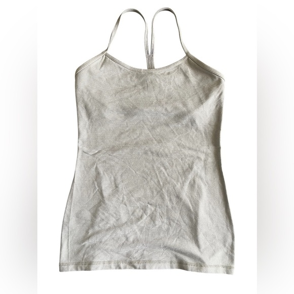 Lululemon Power Y Tank *Luon Tonka Stripe Heathered Slate White sz 6 - Picture 6 of 8